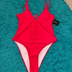 Bright pink one piece!!